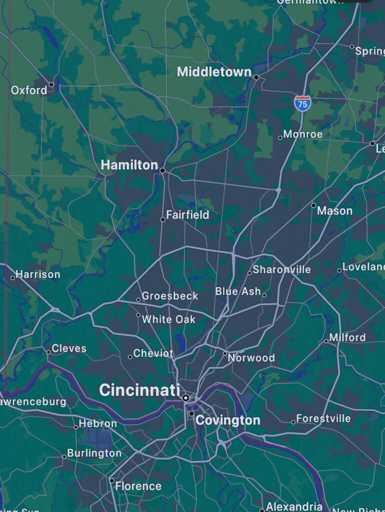 map of cincinnati for cincydispensary.com